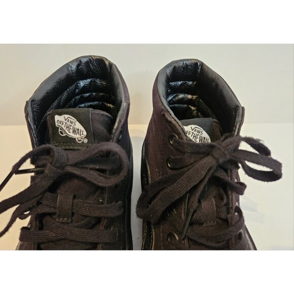 Vans Mens Sk8-Hi Skate Shoes Triple Black Solid 721356 Fabric High Top Size 11.5 - Picture 7 of 13